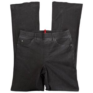 Spanx Flare Jeans Solid Black Pull-On Everywear Stretch Belt Loops Pocket Size M